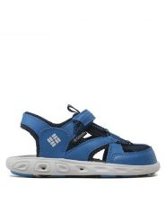 Columbia Sandały Childrens Techsun Wave BC2082 Niebieski. Niebieskie sandały chłopięce Columbia, ze skóry, bez zapięcia. Za 249.99 zł.