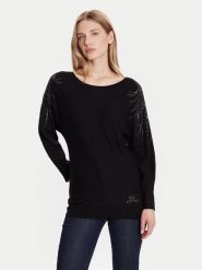 Guess Sweter W5BR38 Z2NQ2 Czarny Relaxed Fit. Czarne swetry klasyczne damskie Guess, xl, z wiskozy, bez kołnierzyka. Za 435.00 zł.