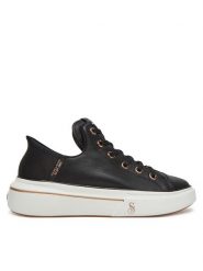 Skechers Sneakersy 186001/BLK Czarny. Czarne obuwie sportowe damskie Skechers, ze skóry, bez zapięcia. Za 259.99 zł.