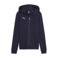 Bluza Rozpinana Damska Team Goal Casuals. Niebieskie bluzy damskie Puma, l, bez wzorów, z bawełny, z kapturem. Za 173.60 zł.