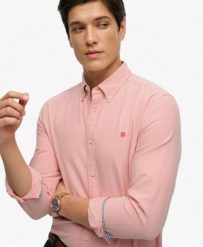 Superdry Koszula Preppy Oxford z długim rękawem z bawełny organicznej. Czerwone koszule damskie Superdry, xl, bez wzorów, z bawełny, klasyczne, bez kołnierzyka, bez ramiączek. Za 231.70 zł.