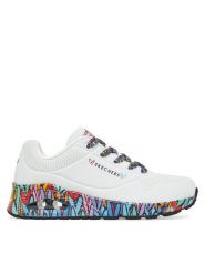 Skechers Sneakersy Skechers Uno - Ravaged Love 177918/WMLT Biały. Białe obuwie sportowe damskie Skechers, ze skóry, bez zapięcia. Za 309.99 zł.