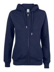 Clique Premium OC Hoody Full Zip Women - Bluza z kapturem z bawełny organicznej. Niebieskie bluzy damskie CLIQUE, xl, bez wzorów, z bawełny, z kapturem. Za 295.60 zł.
