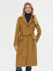 Bruuns Bazaar Płaszcz wełniany Catarina BBW2508 Brązowy Regular Fit. Brązowe płaszcze damskie Bruuns Bazaar, na zimę, bez wzorów, z wełny, bez kaptura. Za 1,239.00 zł.