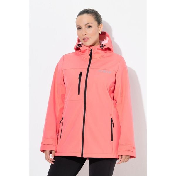 Damskie Kurtka softshell HYPRAR hydrofobowa stretch odblask. Brązowe kurtki damskie Ulla Popken, plus size, bez wzorów, z elastanu, bez kaptura. Za 479.99 zł.