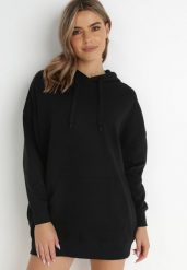 Czarna Bluza z Kapturem Dagdere. Czarne bluzy damskie Born2be, na jesień, s, bez wzorów, z dzianiny, z kapturem. Za 89.99 zł.