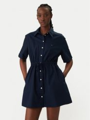 Tommy Jeans Sukienka koszulowa DW0DW20617 Granatowy Regular Fit. Niebieskie sukienki damskie Tommy Jeans, bez wzorów, z bawełny, bez ramiączek. Za 449.99 zł.