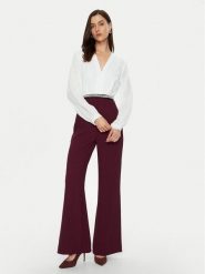 Rinascimento Kombinezon CFC0019768002 Bordowy Regular Fit. Czerwone sukienki damskie Rinascimento, bez wzorów, z syntetyku, bez ramiączek. Za 409.99 zł.
