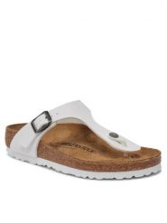 Japonki damskie Birkenstock Gizeh Birko-Flor. Białe klapki damskie Birkenstock, bez wzorów, bez obcasa, bez zapięcia. Za 349.99 zł.