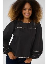 CULTURE Bluzka w kolorze czarnym rozmiar: L. Czarne bluzki damskie Culture, l, bez wzorów, z bawełny, bez kołnierzyka, bez ramiączek. Za 134.85 zł.