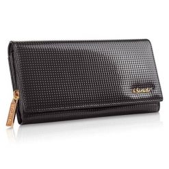 Portfel skórzany BETLEWSKI czarny BPD-DT-106. Czarne portfele damskie Betlewski, bez wzorów, ze skóry. Za 139.00 zł.