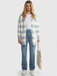 BIG STAR Kardigan w kolorze kremowo-błękitnym rozmiar: S/M. Brązowe kardigany damskie Big Star, m, bez wzorów. Za 139.99 zł.