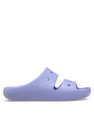 Crocs Klapki Classic Sandal v2 209403 Fioletowy. Fioletowe klapki damskie Crocs, bez wzorów, z tworzywa sztucznego, bez obcasa, bez zapięcia. Za 135.15 zł.