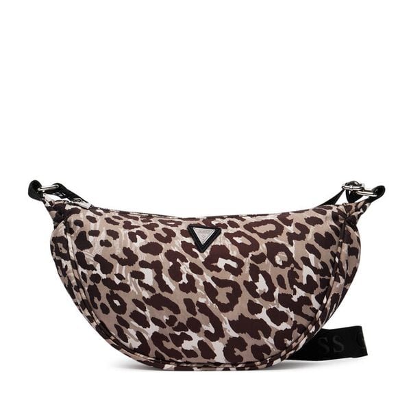 Torebka Guess. Brązowe listonoszki damskie Guess, z aplikacjami, bez dodatków. Za 194.99 zł.
