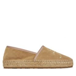 Espadryle LOVE MOSCHINO. Brązowe espadryle damskie Love Moschino, bez wzorów, bez obcasa. Za 479.99 zł.