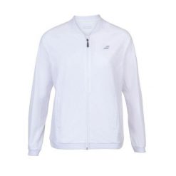 Bluza dresowa damska Babolat Play Jacket do tenisa. Białe bluzy damskie BABOLAT, bez wzorów, z dresówki, bez kaptura. Za 279.99 zł.