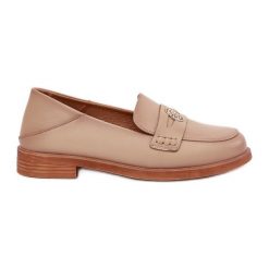 Eleganckie Mokasyny Damskie Z Naturalnej Skóry Vinceza 18100 Beżowe beżowy. Brązowe mokasyny damskie ze skóry, bez obcasa. Za 239.75 zł.