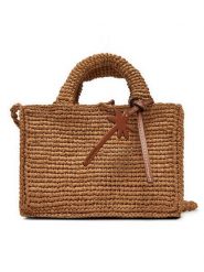 Manebi Torebka Handcrafted Raffia Sunset Bag Mini V 2.2 CO Beżowy. Brązowe torebki klasyczne damskie Manebi, z materiału, bez dodatków. Za 519.99 zł.