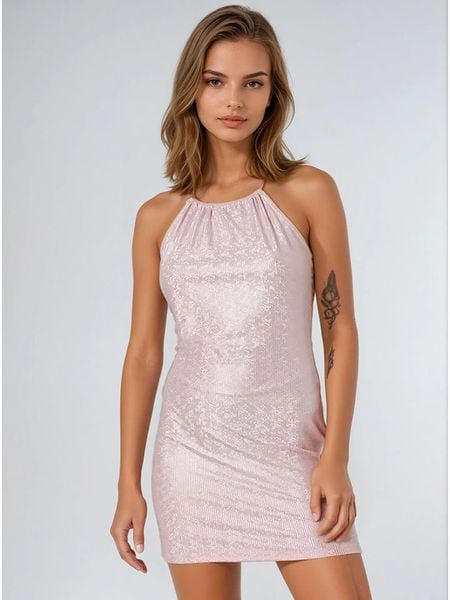 Monki Sukienka w kolorze jasnoróżowym rozmiar: M. Różowe sukienki damskie Monki, bez wzorów, bez ramiączek. Za 48.05 zł.