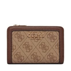 Portfel Guess. Brązowe portfele damskie Guess, z aplikacjami. Za 264.99 zł.