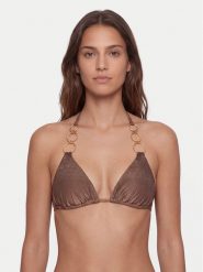 Guess Góra od bikini E6GJ11 KF600 Brązowy. Brązowe bikini Guess, z aplikacjami, z syntetyku. Za 329.99 zł.