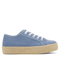 Espadryle DeeZee. Niebieskie espadryle damskie DeeZee, bez wzorów, bez obcasa. Za 99.99 zł.