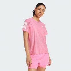Koszulka Own The Run. Białe koszulki damskie Adidas, xs, bez wzorów, z materiału, bez kołnierzyka, bez ramiączek. W wyprzedaży za 111.75 zł.