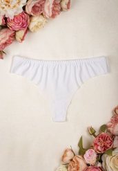 Białe Majtki Stringi Adandia. Białe stringi Born2be, bez wzorów, z jeansu. Za 4.99 zł.