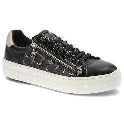Czarne Sneakersy Tamaris Modne Buty Damskie. Czarne obuwie sportowe damskie Tamaris, na wiosnę, ze skóry ekologicznej, bez zapięcia, trekkingowe. Za 229.00 zł.