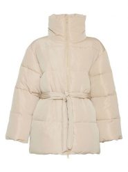 MOSS COPENHAGEN Kurtka zimowa "Alecta" w kolorze kremowym rozmiar: L/XL. Brązowe kurtki damskie Moss Copenhagen, na zimę, l, bez wzorów, z puchu, bez kaptura. Za 219.60 zł.