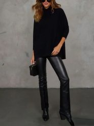 LA Angels Sweter w kolorze czarnym rozmiar: M. Czarne swetry klasyczne damskie LA Angels, m, z asymetrycznym kołnierzem. Za 126.99 zł.