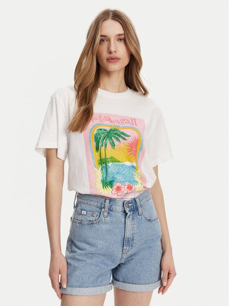 Roxy T-Shirt ERJZT05899 Biały. Białe t-shirty damskie Roxy, xs, bez wzorów, z bawełny, bez kołnierzyka. Za 139.99 zł.