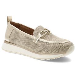 Złote Półbuty Tamaris Eleganckie Obuwie Damskie. Żółte półbuty damskie Tamaris, z aplikacjami, ze skóry ekologicznej, bez obcasa, bez zapięcia. Za 339.00 zł.