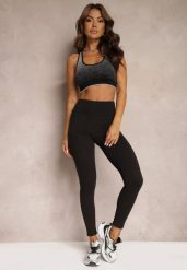 Czarne Legginsy z Dzianiny High Waist z Gumką w Pasie Nimzza. Czarne legginsy damskie Renee, l, bez wzorów, z dzianiny. Za 19.99 zł.