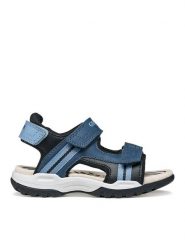 Geox Sandały Jr Borealis J450RA 015ME C4J9B S Granatowy. Niebieskie sandały chłopięce Geox, ze skóry, bez zapięcia. Za 269.99 zł.