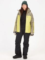 Marmot Kurtka narciarska "Lightray" w kolorze beżowo-limonkowym rozmiar: S. Brązowe kurtki sportowe damskie Marmot, s, bez wzorów, z gore-texu, bez kaptura. Za 591.60 zł.