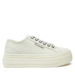 Trampki Tommy Jeans. Trampki damskie Tommy Jeans, bez wzorów, z jeansu, bez zapięcia. Za 239.99 zł.