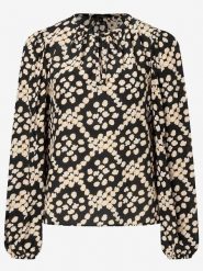 More & More Bluzka w kolorze czarno-beżowym rozmiar: 38. Czarne bluzki damskie More & More, s, bez wzorów, z wiskozy, klasyczne, bez kołnierzyka, bez ramiączek. Za 121.51 zł.