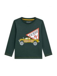 Guess Bluzka N5BI14 I3Z14 Zielony Regular Fit. Zielone t-shirty i koszulki chłopięce Guess, z aplikacjami, z bawełny, bez kołnierzyka, bez ramiączek. Za 119.99 zł.