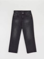 Jeansy straight low waist - czarny. Czarne jeansy damskie Sinsay. Za 89.99 zł.