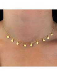 Les Petites Précieuses Pozłacany naszyjnik z elementami ozdobnymi - dł. 38 cm rozmiar: onesize. Żółte naszyjniki damskie Les Petites Précieuses, pozłacane. Za 130.99 zł.