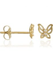 OR ÉCLAT Złote kolczyki-wkrętki "Ilumination" z cyrkoniami rozmiar: onesize. Żółte kolczyki damskie Or Éclat, z cyrkonią, złote. Za 260.99 zł.