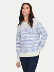 ONLY Sweter Xmas Nordic 15354824 Błękitny Regular Fit. Niebieskie swetry klasyczne damskie Only, s, z syntetyku, bez kołnierzyka. Za 169.99 zł.