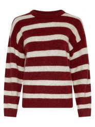 MOSS COPENHAGEN Sweter "Festina" w kolorze bordowo-kremowym rozmiar: L/XL. Czerwone swetry klasyczne damskie Moss Copenhagen, l, z poliamidu, bez kołnierzyka. Za 231.13 zł.