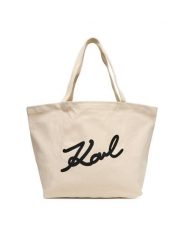 KARL LAGERFELD Torebka A3W50108 Écru. Shopper bag KARL LAGERFELD, bez wzorów, z materiału, bez dodatków. Za 189.99 zł.