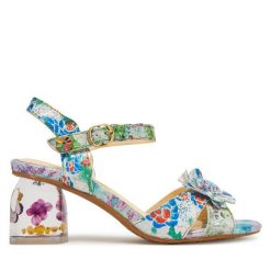 Sandały Laura Vita. Niebieskie sandały damskie LAURA VITA, bez wzorów, bez obcasa, na słupku, bez zapięcia. Za 429.99 zł.