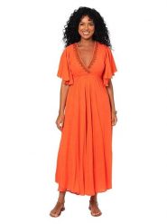 Aller Simplement Sukienka w kolorze pomarańczowym rozmiar: 34-40. Pomarańczowe sukienki damskie Aller Simplement, bez wzorów, z bawełny, bez ramiączek. Za 108.99 zł.