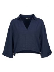Sublevel Bluzka w kolorze granatowym rozmiar: L/XL. Niebieskie bluzki damskie Sublevel, l, bez wzorów, bez kołnierzyka, bez ramiączek. Za 101.47 zł.