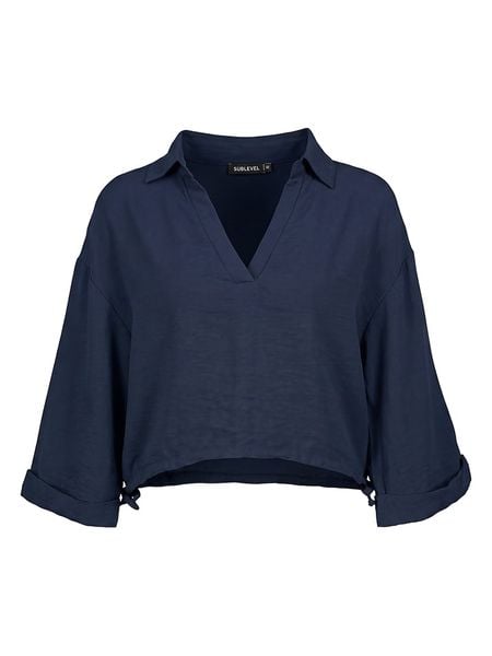 Sublevel Bluzka w kolorze granatowym rozmiar: L/XL. Niebieskie bluzki damskie Sublevel, l, bez wzorów, bez kołnierzyka, bez ramiączek. Za 124.69 zł.