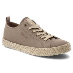 Trampki damskie Big Star, cholewka z materiału tekstylnego klasyczne sznurowanie zaokrąglony nosek, brązowe, TT274099. Brązowe trampki damskie Big Star, bez wzorów, bez zapięcia. Za 107.90 zł.